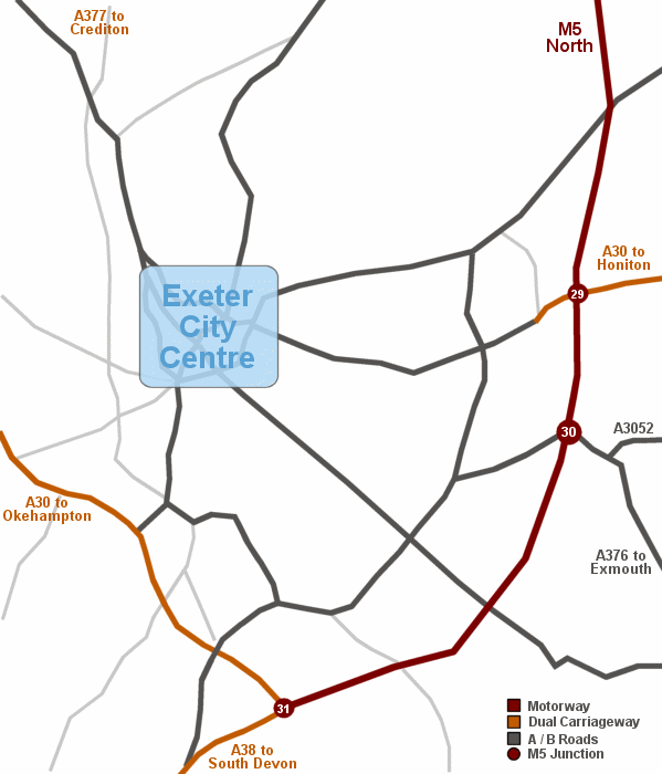 Exeter attractions map