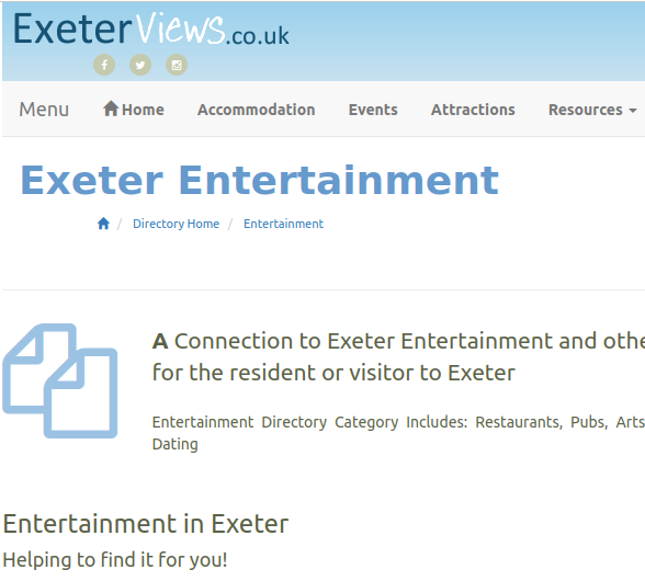 Exeter Entertainment - ExeterViews Blog