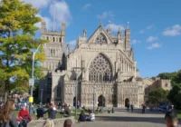 Exeter Cathedral on Cathedral Close in Devon