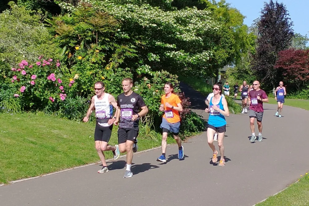 Scenic section of Exeter running event in Northernhay Gardens