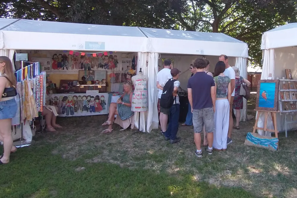 Artisan stalls showcasing handmade crafts and local creativity.